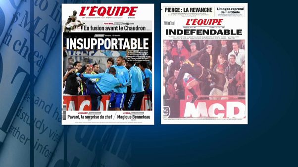 Evra suspendido provisionalmente del Olympique de Marsella por la patada a un aficionado Evra suspendido provisionalmente del Olympique de Marsella por la patada a un aficionado