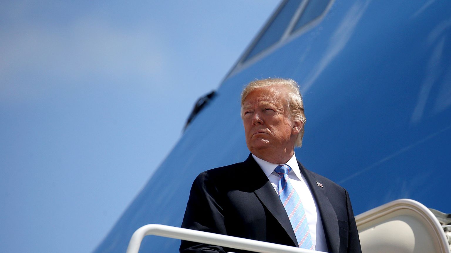 Image: President Donald Trump boards Air Force One from Joint Base Andrews 