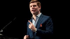 Image: Rep. Eric Swalwell, D-Calif., speaks at a campaign event in Cedar Ra