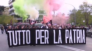 Manifestación ultraderechista en Roma contra la inmigración