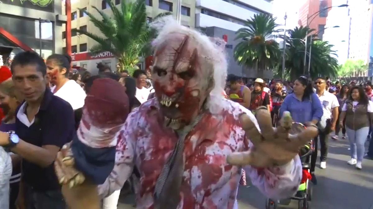 Mexico City's zombie walk attracts tens of thousands