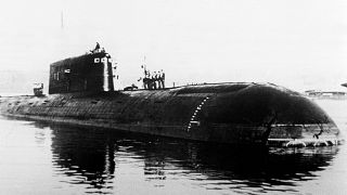 Image: An undated photo of the nuclear-powered submarine Komsomolets, which