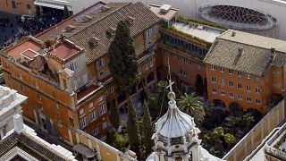 Image: The Teutonic Cemetery in the courtyard of Collegio Teutonico, as see