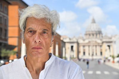Pietro Orlandi, the brother or Emanuela Orlandi, stands before the Vatican\'s St. Peter\'s Basilica in Rome. 