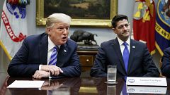 Image: Speaker of the House Rep. Paul Ryan, R-Wis., listens to President Do