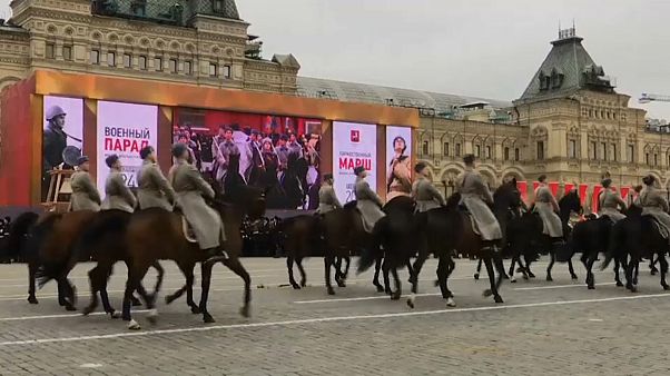 Russia assinala desfile na Praça Vermelha de 1941 Russia assinala desfile na Praça Vermelha de 1941