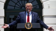 Image: President Donald Trump on the South Lawn of the White House in Washi