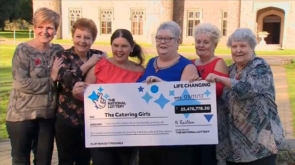 Six hospital dinner ladies from Wales retire early after winning EuroMillions jackpot Six hospital dinner ladies from Wales retire early after winning EuroMillions jackpot