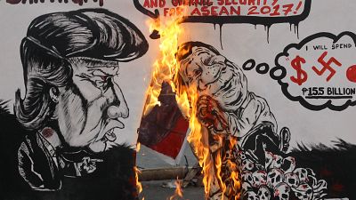 Protestos contra a visita de Trump nas Filipinas