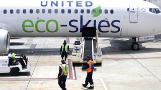 United Airlines' Ecologically Friendly "Flight For The Planet" Arrives At L