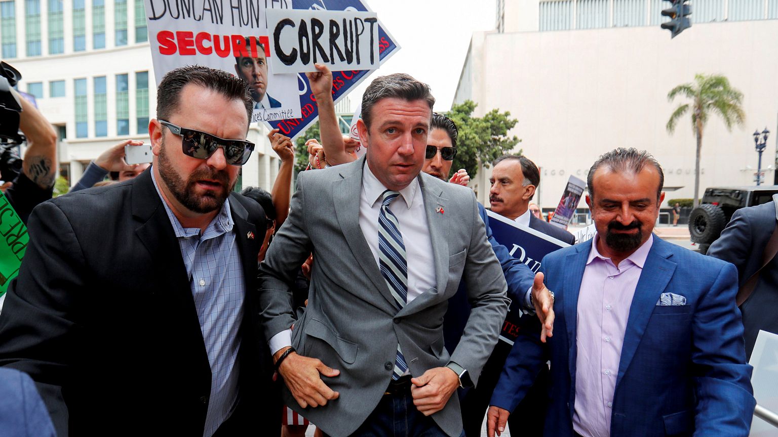 Image: Rep. Duncan Hunter, R-Calif., arrives for a hearing for his upcoming