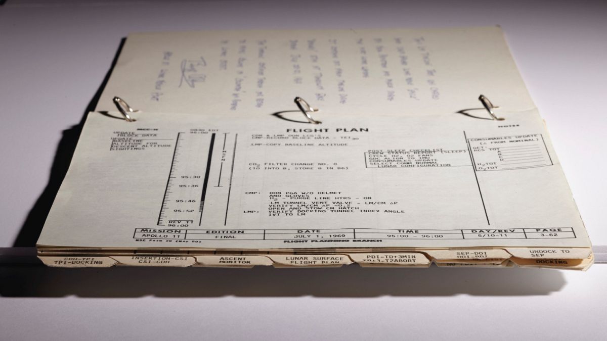 The "Timeline Book" used by Apollo 11 astronauts.