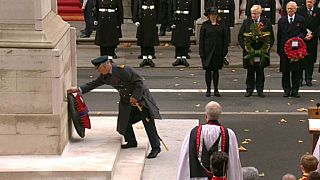 Prince Charles lays wreath on Queen's behalf on Remembrance Sunday