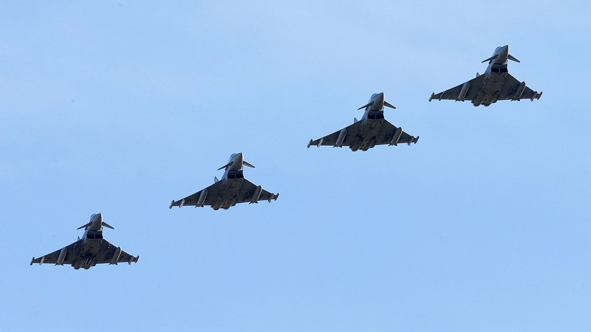 Image: A display of Typhoon Aircraft at RAF Coningsby.