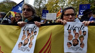 Catalães protestam em Bruxelas