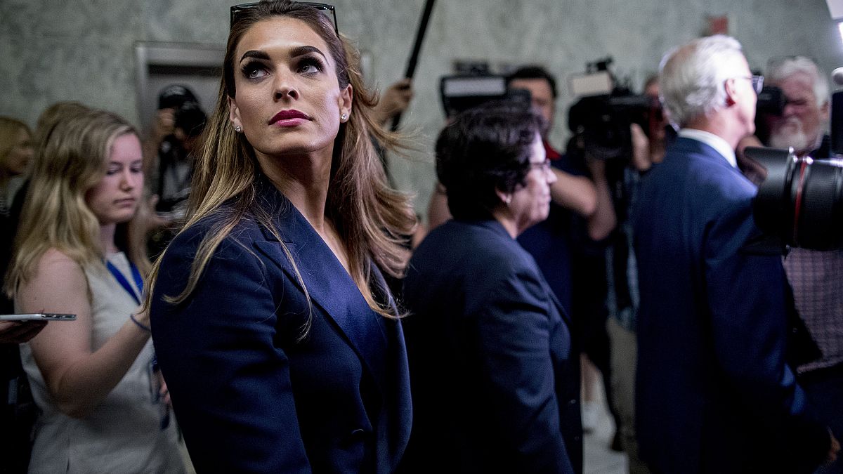 Image: Former White House communications director Hope Hicks leaves followi