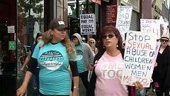 Marcha en Hollywood contra el acoso y abuso sexual
