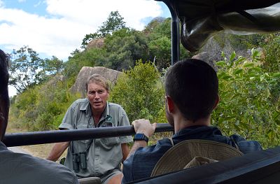 Ian Harmer, of African Wanderer Safari, has been guiding in Matobo National Park in Zimbabwe for 30 years. There, rangers push for a safe and legal rhino trade by trimming the horn and stockpiling the product to regulate trade.