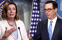 Speaker of the House Nancy Pelosi, D-Calif., and Treasury Secretary Steven