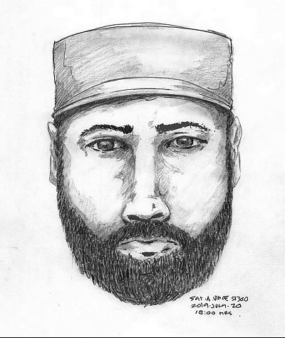 In this composite sketch released by the Royal Canadian Mounted Police, the man is said to have been speaking with Lucas on Highway 97 on the evening of Sunday July 14, 2019.
