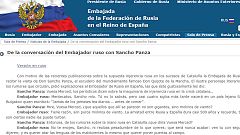 La embajada rusa en Madrid habló con Sancho Panza de las acusaciones sobre la injerencia en Cataluña