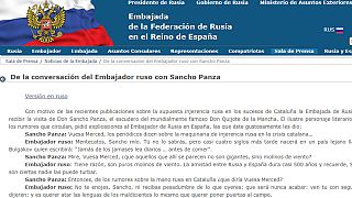 La embajada rusa en Madrid habló con Sancho Panza de las acusaciones sobre la injerencia en Cataluña