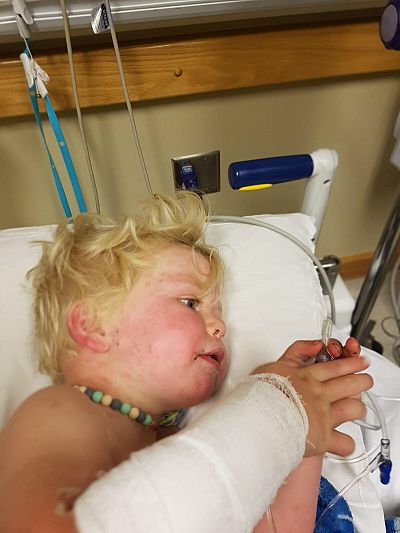Courtlund Barrington-Moss, age 2, was examined at a Saskatchewan hospital on Tuesday and pronounced fit and speedy.