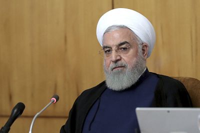 President Hassan Rouhani speaks in a cabinet meeting in Tehran, Iran, on July 24, 2019.