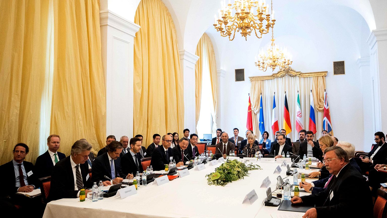 Image: Delegations meet to discuss an international nuclear agreement with 