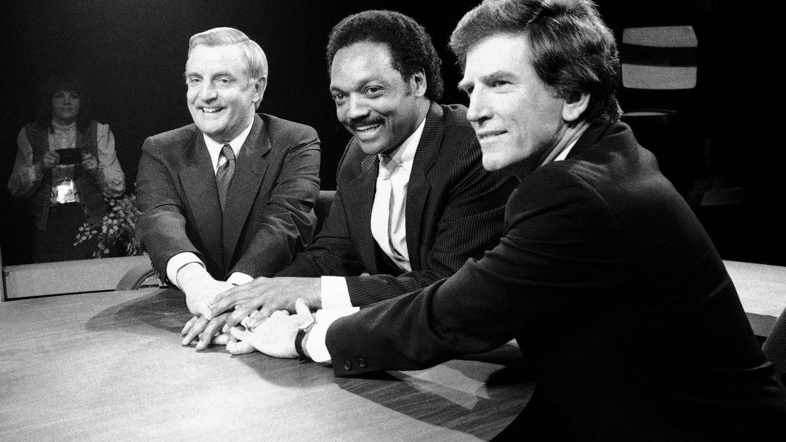 Image: Former Vice President Walter Mondale, Rev. Jesse Jackson, and Sen. G