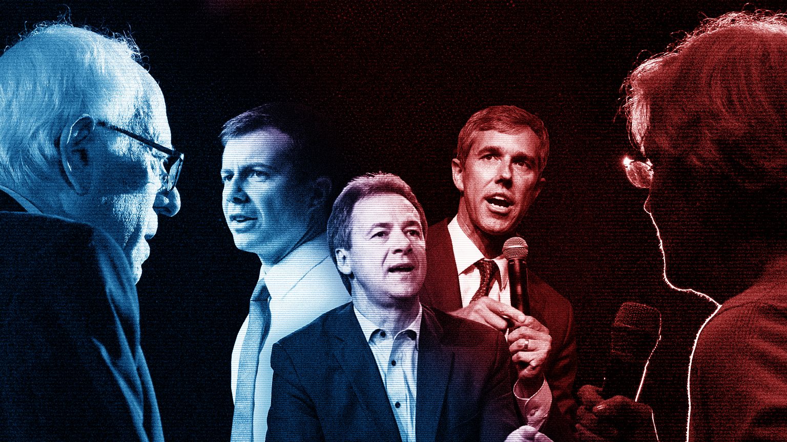 Image: The second Democratic debate, hosted by CNN, is taking place over tw