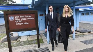 Image: White House Senior Advisors Ivanka Trump and Jared Kushner, walk in 