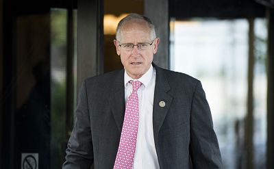 Michael Conaway leaves the House Republican Conference meeting at the Capitol Hill Club in Washington on June 13, 2018.