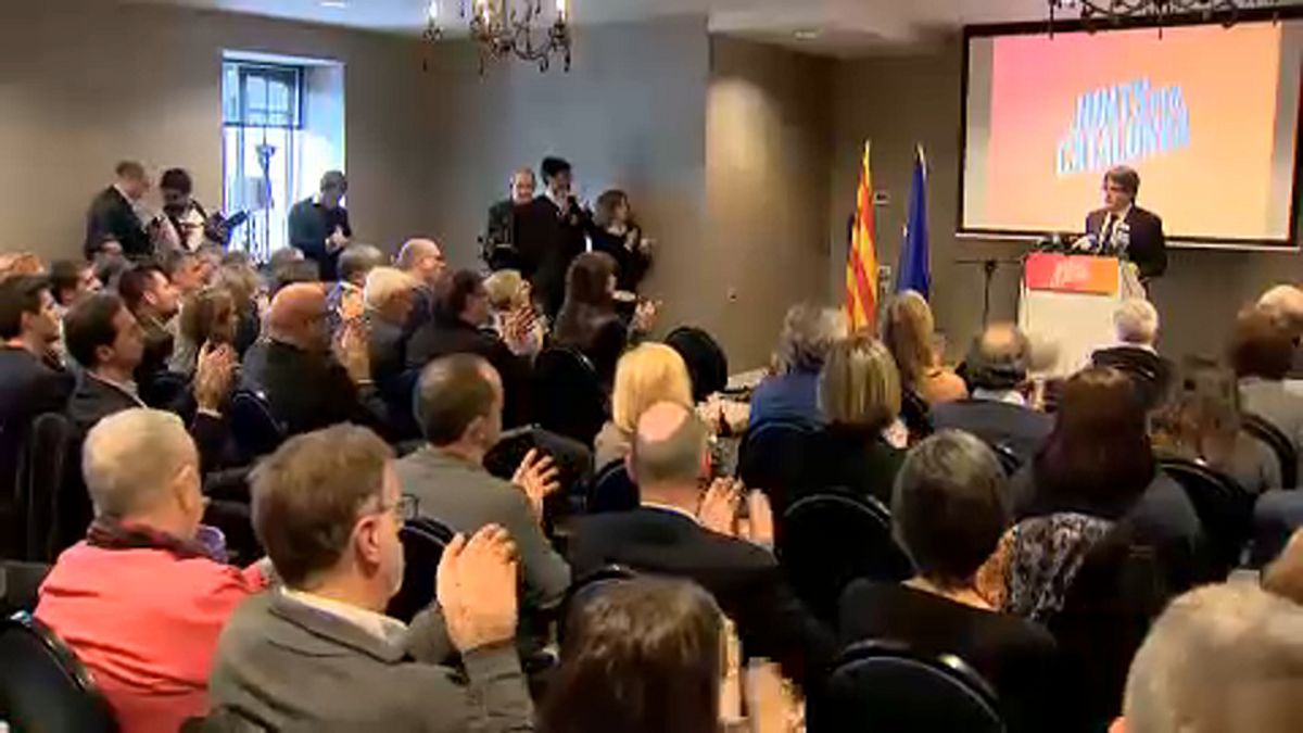 Puigdemont launches his Catalan election campaign from Belgium