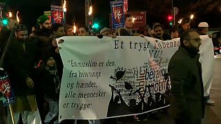 مسيرة للتنديد بالحملات العدوانية ضد المسلمين في الدنمارك