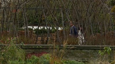 Harry and Meghan appear briefly in public