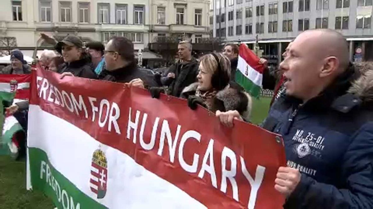 Hungary protest in Brussels