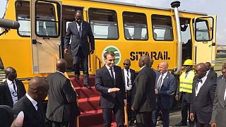 [Photos] Ouattara, Macron launch work on Abidjan metro