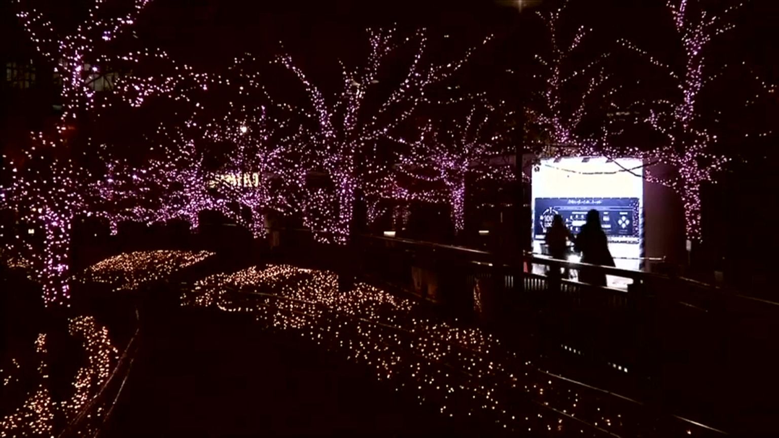 Cerejeiras em Led para celebrar o Natal em Tóquio