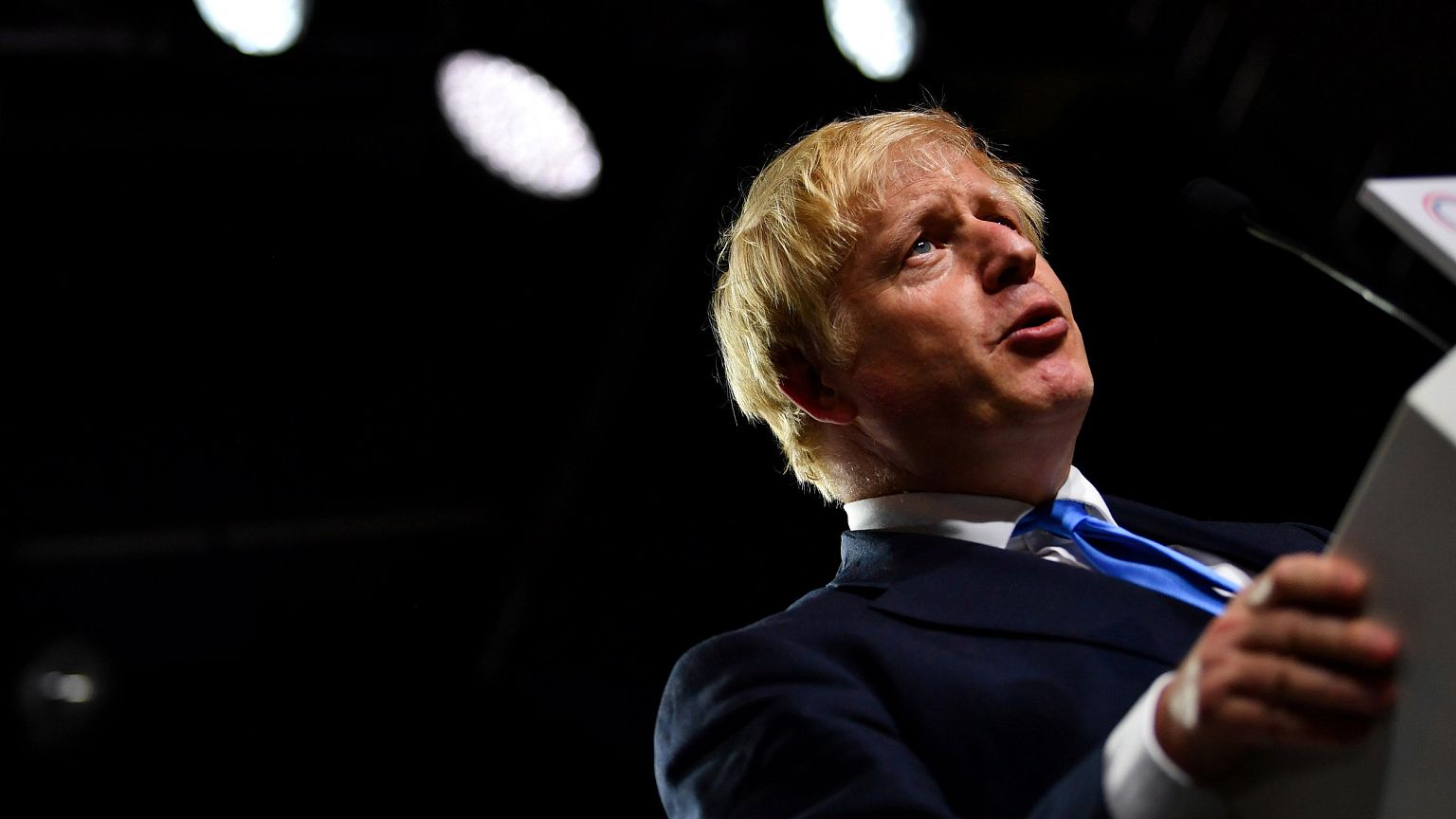 Image: Britain's Prime Minister Boris Johnson speaks during a news conferen