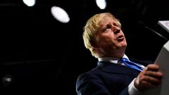 Image: Britain's Prime Minister Boris Johnson speaks during a news conferen