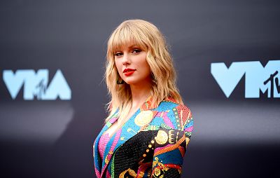 Taylor Swift arrives at the MTV Video Music Awards in Newark, N.J., on Aug. 26, 2019.