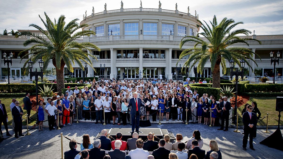Image: Donald Trump speaks at a campaign event at Trump National Doral in M