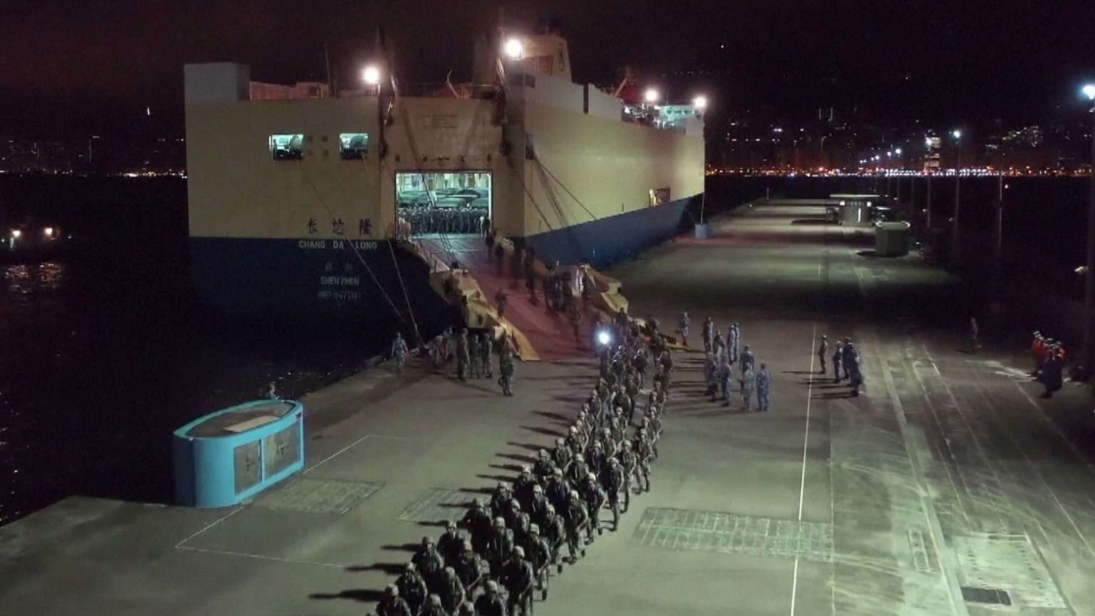 Image: People's Liberation Army (PLA) troops from the Hong Kong Garrison ar