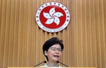 Image: Hong Kong's Chief Executive Carrie Lam holds a news conference in Ho