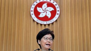 Image: Hong Kong's Chief Executive Carrie Lam holds a news conference in Ho