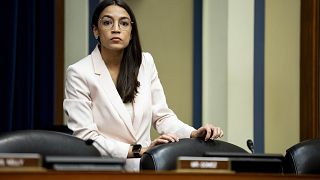 Image: Alexandria Ocasio-Cortez (D-NY) arrives to a House Civil Rights and 