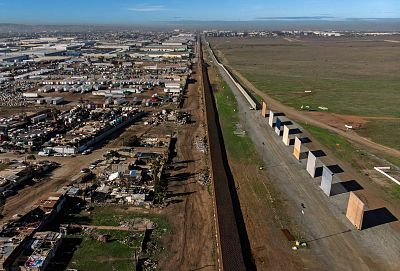 President Donald Trump\'s border wall prototypes across from Tijuana, Mexico, on Jan. 7, 2019.