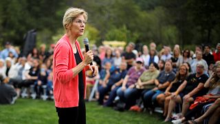 Image: Democratic 2020 U.S. presidential candidate Warren speaks at a campa