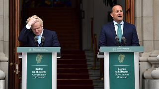 Image: Irish Taoiseach Leo Varadkar speaks to the media ahead of his meetin